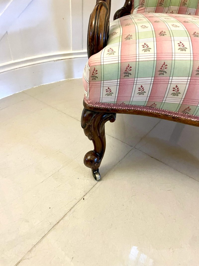 Antique Victorian Quality Carved Walnut Armchair - Image 16